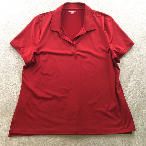 Essentials Women's Polo Shirt Size XL Short Sleeve Classic Red Casual Travel - Picture 10 of 11